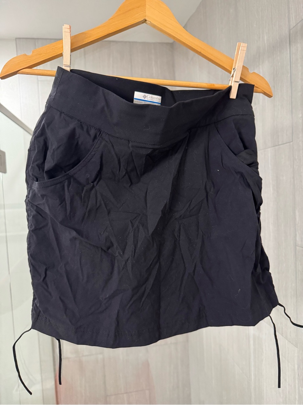 Columbia Black Mini Skort with Drawstring Hem